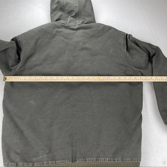 Vintage Carhartt Hooded Jacket Quilt Lined Size XL Army Green Y2K Work Grunge - Picture 10 of 12